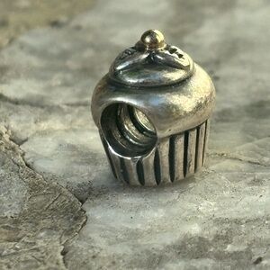 Pandora Silver Cupcake Charm Bead